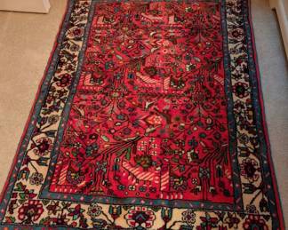 Vintage Persian Rug w/Bird Theme, Rich Colors Hamadan Tree of Life