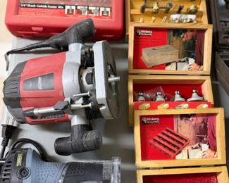 Routers and router bit sets for woodworking