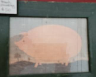 Warren Kimble Folk Art Pig Print