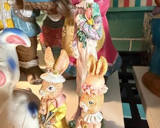 Vintage Ceramic Easter Bunny Figurines - Delton Product Corp.