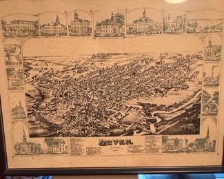 Dover, Delaware 1885 Bird's-Eye View Map