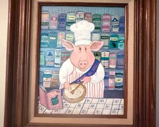 Chef Piggy Painting by Diana