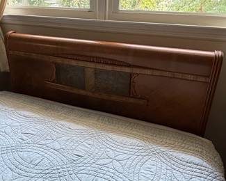 Vintage Art Deco Waterfall Queen headboard & footboard