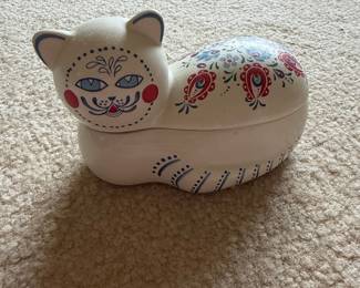 Vintage Elizabeth Arden Orient Express Cat Candle Holder