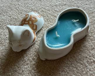 Vintage Elizabeth Arden Cat Candle Holder