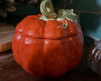Vintage Ceramic Pumpkin Tureen with Lid