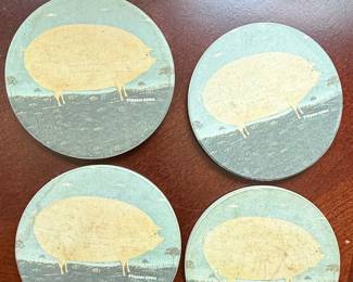 Warren Kimble Pig Coasters