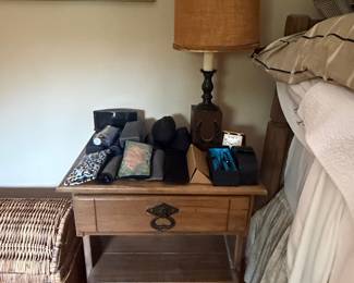 Vintage Wooden Nightstand with Ornate Drawer Pull