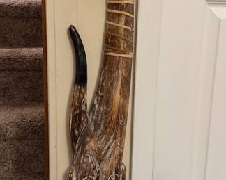 Vintage Hand Carved Wooden Cat Statue - Bali Style