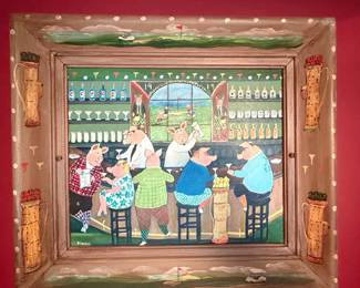 Diana Pig Art "19th Hole" Painting