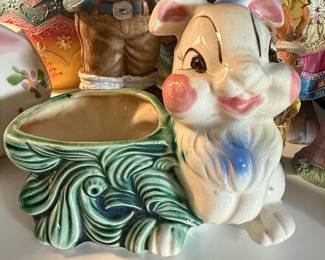 Vintage Ceramic Bunny Planter
