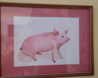 Watercolor Pig Painting