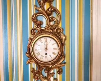Vintage Syroco Ornate Gilt Wall Clock