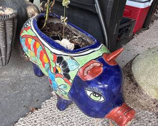 Vintage Talavera Pig Planter