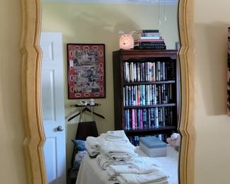 Vintage Wavy Wood Framed Mirror
