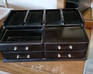 Vintage Bombay Company Black Lacquer Jewelry Box Organizer