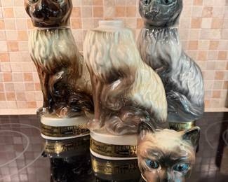1967 Jim Beam Cat Decanters (Set of 3)