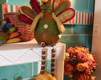 Fitzula's Gift Shop Ganz Turkey Shelf Sitter With Beaded Legs
