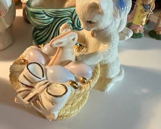 Lenox "Sweet Wonder" Cat and Bunny Figurine