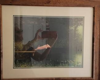 Whimsical Pig Leaping Artwork