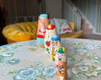 Vintage Three Little Pigs Russian Nesting Dolls
