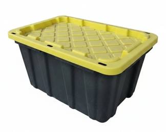 Heavy Duty Storage Tote with Yellow Lid