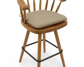 Vintage Windsor Spindle Back Swivel Bar Stools Pair second image