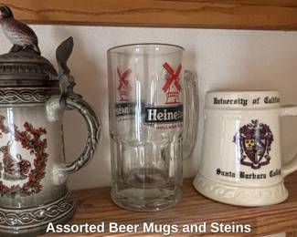 Assorted Beer Mugs and Steins