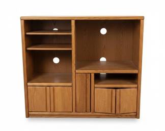 Oak Media Console with Storage