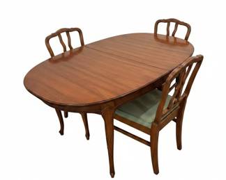 Vintage Oval Extendable Dining Table and Chairs Set