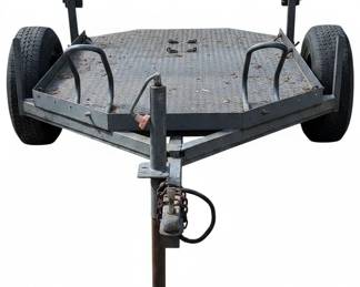 Utility Trailer with Motorcycle Wheel Chocks