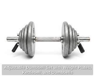 Adjustable Dumbbell Set with Weight Plates, Kettlebell, and Dumbbells second image
