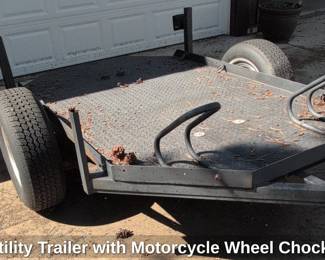 Utility Trailer with Motorcycle Wheel Chocks fourth image