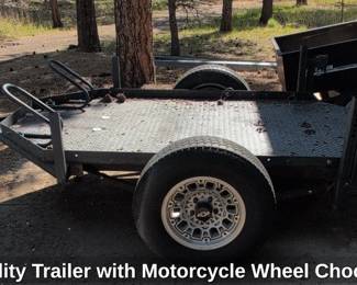 Utility Trailer with Motorcycle Wheel Chocks second image