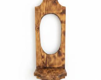Rustic Wooden Wall Sconce with Oval Opening