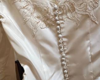 Vintage s Satin Wedding Dress with Beading and Lace Appliques fifth image