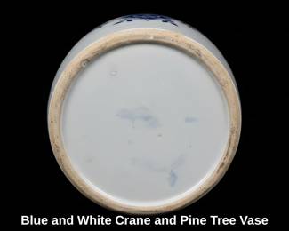 Blue and White Crane and Pine Tree Vase second image