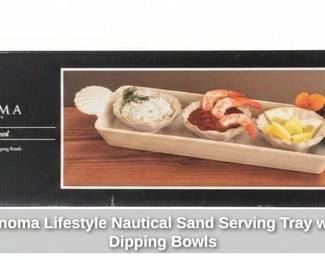 Sonoma Lifestyle Nautical Sand Serving Tray with Dipping Bowls