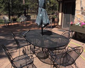 Vintage Woodard Wrought Iron Patio Dining Set