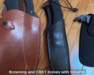 Browning and CRKT Knives with Sheaths