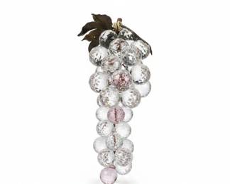 Swarovski Crystal Grape Cluster with Gold Leaves