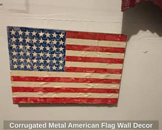 Corrugated Metal American Flag Wall Decor second image