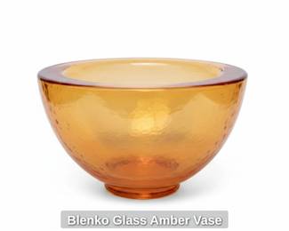 Blenko Glass Amber Vase fourth image