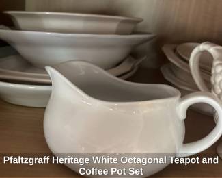 Pfaltzgraff Heritage White Octagonal Teapot and Coffee Pot Set second image