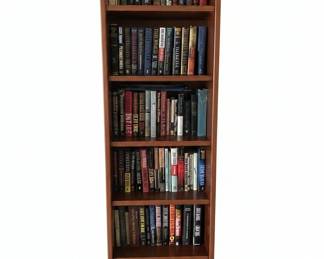 Wooden Bookshelf with Assorted Books