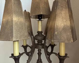 Vintage Ornate Metal Candelabra Floor Lamp second image