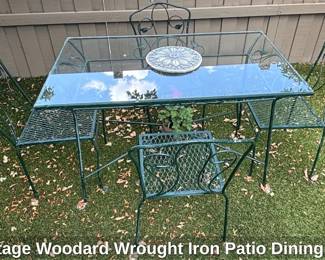 Vintage Woodard Wrought Iron Patio Dining Set
