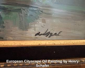 European Cityscape Oil Painting by Henry Schafer second image