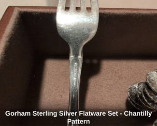 Gorham Sterling Silver Flatware Set  Chantilly Pattern second image