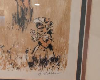 J. Lalanne A.P. Print with Figures and Umbrella second image